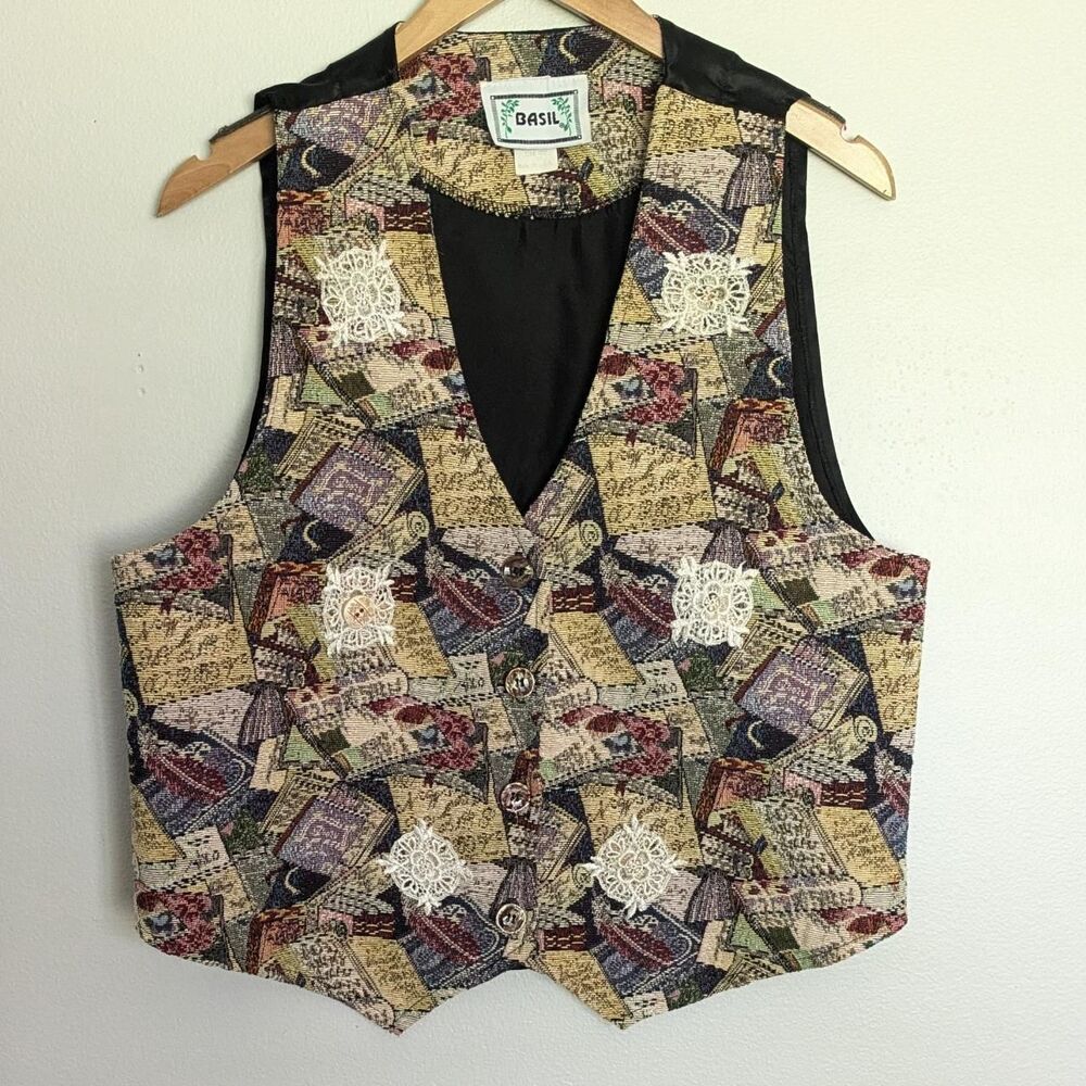 Vintage tapestry vest - L